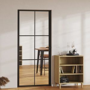 36.6 nera "x 79.3" ESG vetro e alluminio porta scorrevole interna - Product Image 1