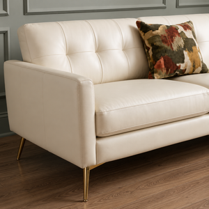 Sofá Moderno de Cuero Genuino de 2 Plazas, Tapizado, para Sala de Estar, Apartamento, Hotel, Muebles para Sala de Estar - Product Image 3