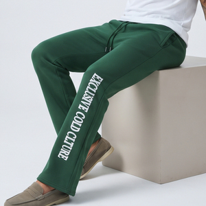 Vintage Style Flare Sweatpants 450gsm <b>Fleece</b> Cotton Embroidery Flare Pants <b>Women</b> Drawstring Waist <b>Jogger</b> Flare Sweat Pants - Product Image 2