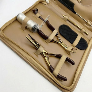 Weaving <b>Extension</b> Micro <b>Beads</b> Plier Tools Set Gold Plasma Curved Nose Multi Functional Plier Clips Heat Protector and <b>Beads</b> - Product Image 3