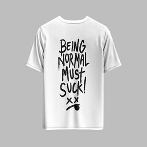 T-shirt blanc à manches courtes pour homme, col rond, coupe classique, motif imprimé, style décontracté, 100 % coton jersey tricoté - Product Image 6
