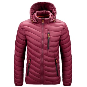 Veste d'hiver rembourrée en duvet avec capuche, légère et chaude, en nylon, pour homme, avec logo personnalisé, pour l'extérieur - Product Image 3