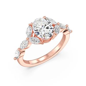 Anillo de compromiso solitario ovalado de 2 quilates con diamante marquesa - Product Image 6