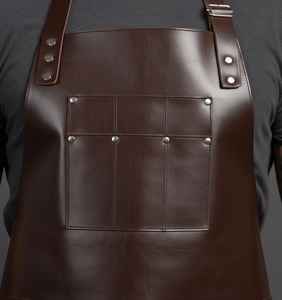 Tablier en cuir véritable en gros pour magasins de détail, vêtements de travail professionnels à marge élevée LPN-0282 - Product Image 5