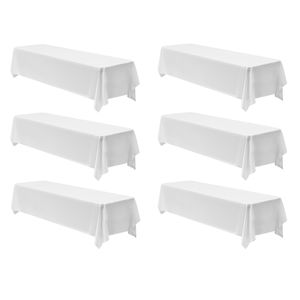 Set di 6 Tovaglie Rettangolari Bianche 90 X 132 Pollici, Riutilizzabili e Lavabili in Lavatrice, Resistenti alle Pieghe e Impermeabili agli Oli - Product Image 1