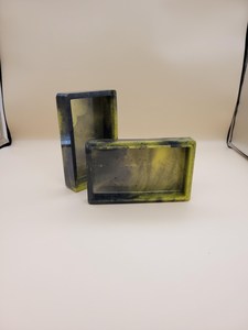 Caja de Joyería de Resina Epoxi Hecha a Mano con Acabado Marmoleado Verde y Negro, Forma Rectangular, Decoración para el Hogar, Caja para Guardar Objetos, Artesanía de Resina - Product Image 5