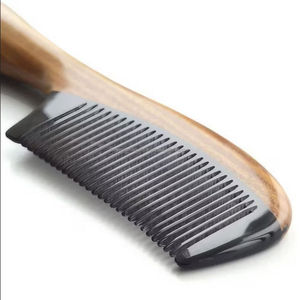 Peine de pelo de cuerno de buey Natural con mango de madera, peine de cuerno de búfalo de alta venta para peine de pelo elegante de la India - Product Image 4
