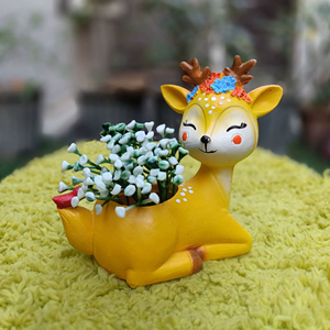 Macetas y Jardineras de Resina de Poliéster Hechas a Mano, Modelo Ciervo, Modernas, para Hogar y Jardín, Tamaño Pequeño, Ecológicas, para Interiores y Oficina, Precio Económico - Product Image 1