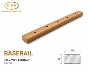 Barandilla de Madera Tradicional EFS de 60x28x4200mm, Montada en Pared, Preperforada, Antideslizante, Seguridad para Ancianos y Niños, para Escaleras - Product Image 1