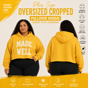Women Winter Wear Cropped Hoodie Winter Wear Hooded Crop Top Custom Printed Hooded Sweatshirt Pullover Cotton Fleece Crop Hoodie - Product Image 1