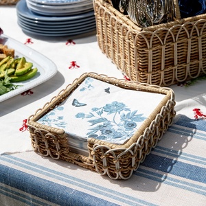 Accessoires de table pour banquets très demandés, porte-serviettes carrés en rotin, qualité supérieure. - Product Image 5