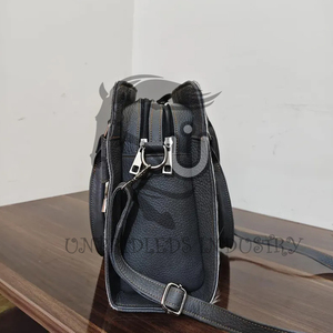 Handmade Black White Hair Handbag with Genuine Leather <b>Straps</b> & <b>Shoulder</b> Belt - Product Image 1