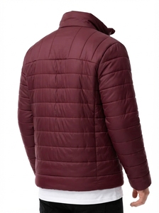 Custom Men's Coated 100% Nylon Puffer <b>Jacket</b> Winter Lightweight <b>Padded</b> <b>Waterproof</b> Front Stand Collar Zipper Casual Outdoor OEM - Product Image 3