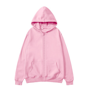 Custom Plain Men's Full Zip Fleece Sweatshirt Oversized Casual Hooded Outerwear High Quality Blank Activewear Zip <b>Jacket</b> - Product Image 3