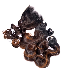 Extensiones de Cabello Humano Vietnamita Ondulado Ombre de la Más Alta Calidad, Precio Especial, con Cierre, 2026 - Product Image 1