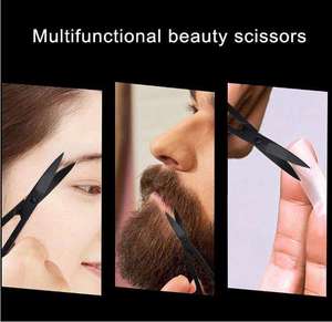 Tijeras para cejas con peine y pinzas, multiusos, de acero inoxidable, curvadas, pequeñas, para pestañas, peine y pinzas, ANAAIF - Product Image 4