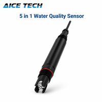 AICE TECH Capteur numérique portable 5-en-1 de qualité de l'eau : pH/CE/Température/Salinité/TDS, Précision 0,01 pH, Matériau ABS