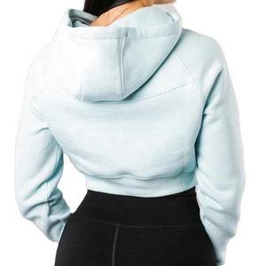 Fabricante Profesional de Sudaderas Cortas con Capucha para Mujer, en Stock, Sudaderas Cortas Personalizadas de Felpa para Mujer - Product Image 2