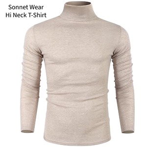 Pull-over décontracté pour homme, coupe ajustée, basique, tricoté, séchage rapide, léger, en spandex/coton - Product Image 1