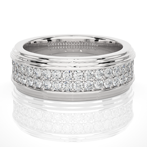 Anillo de Diamantes Naturales de Oro Sólido de 18K de Alta Calidad, 1.03CT, Forma Redonda, 40 Piedras, Anillo de Compromiso Clásico para Hombre - Product Image 3
