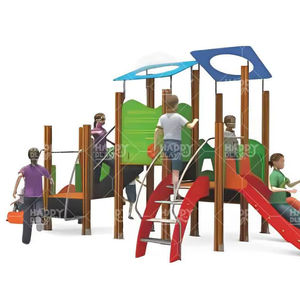 Équipement de terrain de jeux extérieur HP-OPA 014, toboggan et station d'escalade durables pour les terrains de jeux pour enfants - Product Image 1