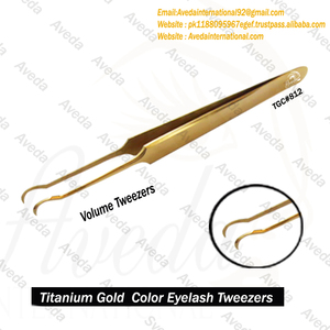 Pince à cils à pointe en fibre pour extensions de cils volume, avec logo personnalisé, impression dorée, marque privée - Product Image 4