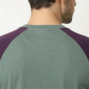 Men <b>Raglan</b> Sleeve T Shirt Premium Cotton Breathable Soft Fabric Short Sleeve Crew Neck Casual Two Tone Summer Tee <b>Top</b> Stylish - Product Image 6