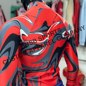 Maillot de compression à manches longues pour homme, imprimé par sublimation, séchage rapide, anti-UV, respirant, en nylon/spandex/polyester - Product Image 3