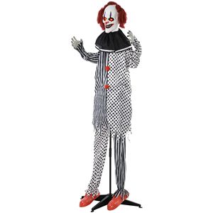 Clown Animatronico Biondo a Grandezza Naturale per Halloween con Movimento, Suono e Occhi Luminosi - Product Image 1