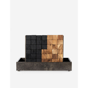 Juego de Mesa Cuatro en Raya de Madera Hecho a Mano con Bloques Negros y de Madera Natural en un Bandeja de Almacenamiento, Juego de Estrategia de Lujo - Product Image 6