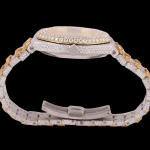 Stylish <b>Man's</b> Yellow Gold Moissanite Diamond Iced Out Arabic Dial Customized Hip Hop <b>Smart</b> Wristwatch Bust Down <b>Man's</b> Jewelry - Product Image 4