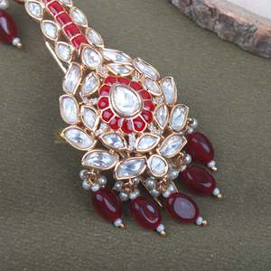 Fashion Brooch Veer Ruby Polki Designer Kalangi - Product Image 2