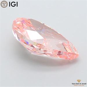 Diamant de laboratoire CVD de 5,00 carats, taille poire, couleur rose vif fantaisie, clarté VS2, certifié IGI, pour anneau de fiançailles - Product Image 4
