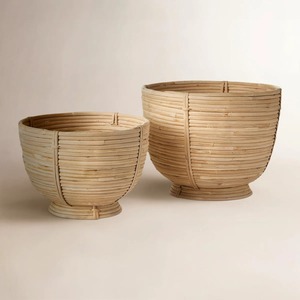 Panier en rotin avec fil tressé, paniers de rangement faits à la main, rotin naturel, moderne, multifonctionnel, fabriqué au Vietnam - Product Image 1