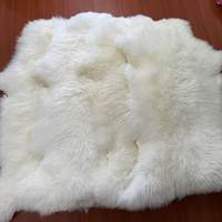 Natürlicher Weißer Echter Lammfell-Teppich Dicker Sofa-Teppich Große Lange Lockige Fasern Luxuriöser Australischer Schaffell-Teppich für Heimdekoration