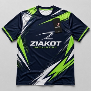 ZIAKOT industry New design Men's Custom Navy Neon Green-White Performance <b>T</b>-<b>Shirt</b> - Product Image 1