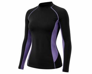Women's Full <b>Sleeve</b> Color Blocked Custom Printed Rash Guard <b>Swim</b> <b>Top</b> Quick Dry Breathable Spandex <b>Long</b> <b>Sleeve</b> UV Protection - Product Image 3