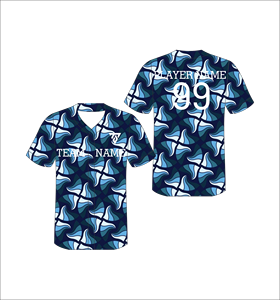 เสื้อเบสบอลลายพรางแบบซับลิเมชั่นสีเหลือง น้ำเงิน ขาว คอวี แขนสั้น สำหรับผู้ใหญ่ ใส่ได้ทั้งชายและหญิง ระบายอากาศได้ดี ใช้ได้ทุกฤดู - Product Image 1