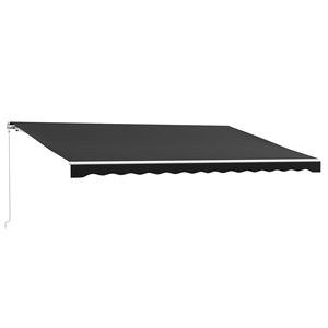 Toldo Retráctil Eléctrico Negro de 16 Pies x 10 Pies con Control Remoto y Manivela para Terrazas, Patios, Balcones y Jardines - Product Image 1