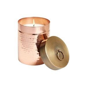 Pot à bougie parfumée en métal martelé plaqué cuivre, fait main, avec couvercle, idéal pour la décoration intérieure et les cadeaux, au meilleur prix - Product Image 6
