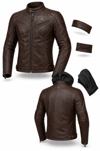 Veste de moto en cuir à capuche cachée |   Marron Vert Bleu |   Fabricant OEM ODM |   Qualité de conception haut de gamme |   Vêtements de course | - Product Image 6