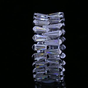 แหวนแต่งงานแบบหลายแถวทันสมัย ทองคำขาว 10K 14K 18K ประดับเพชรทรงบาแกตต์ขนาด 6.95 กะรัต ผลิตในห้องปฏิบัติการ รับรองโดย IGI - Product Image 1