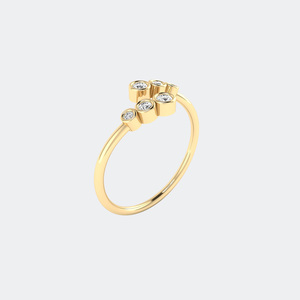 0.15CTW Round Bezel <b>Open</b> Cluster Setting Minimalist <b>Ring</b> - Product Image 4