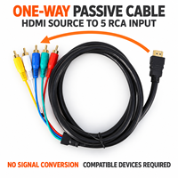   Câble vidéo et audio RCA 5 en 1 mâle vers femelle 1080P avec conducteur en cuivre plaqué or pour lecteur multimédia HDTV et téléviseur