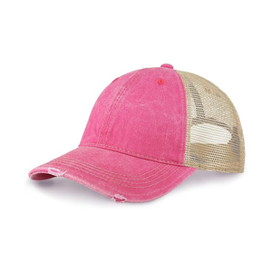 Casquette Trucker en Maille Blanc Teal 100% Acrylique, 6 Panneaux, Réglable, Unisexe, Décontractée, Printemps-Été, Broderie Couleur Contrastante sur le Devant - Product Image 3
