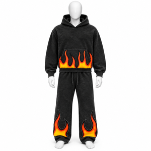 Survêtements pour hommes à capuche zippés, 2 pièces, avec logo brodé personnalisé de haute qualité, très demandés, en vente - Product Image 6