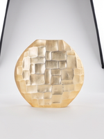Vase à motif circulaire abstrait texturé, pièce maîtresse de bureau en fonte texturée, article pour fournisseur de commandes en gros