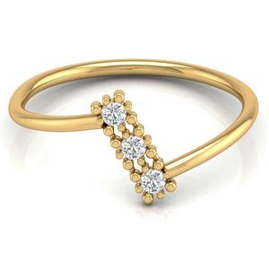 Anillo DE BODA DE ORO minimalista hecho a mano anillo de compromiso personalizado con diamante atractivo oro sólido para fiestas en venta - Product Image 1