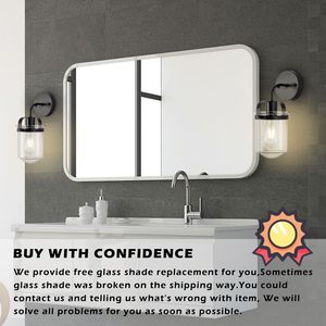 Lámpara de Pared Industrial Moderna de 1 Luz para Interiores, Pantalla de Vidrio Transparente, Portalámparas E26, Bombilla No Incluida, No se Puede Enviar al Extranjero - Product Image 6