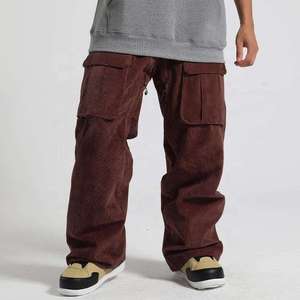 Waterproof Corduroy Ski Pants Men Women Baggy Snowboarding Pants Thermal <b>Cargo</b> Winter Outdoor Snow <b>Trousers</b> Wide Leg Ski Wear - Product Image 4
